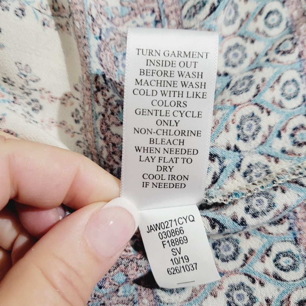 Artesia Floral Boho Blouse Tunic V-neck 3/4 Sleeve With Tassels Woman's Size XL - Picture 13 of 13